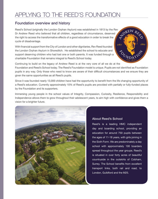 My publications Reed's School Foundation Application Brochure DEC