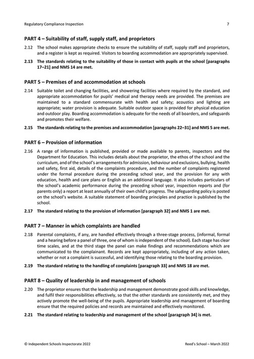 My publications Reed's School Independent Schools Independent Report