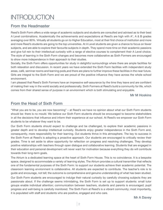 My publications Reed's School Sixth Form Handbook 2022/23 Page 45
