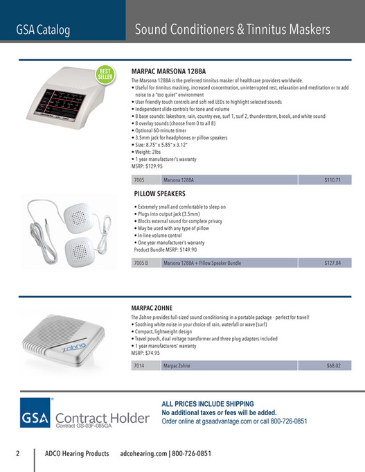 ADCO Hearing Products 2018 GSA Catalog Page 23 Created with