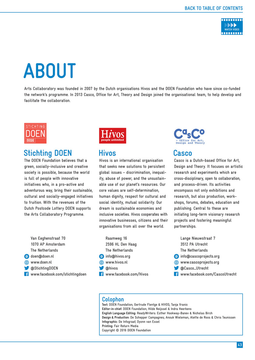 Stichting DOEN - Arts Collaboratory - Overview 2013-2015 - Page 42-43