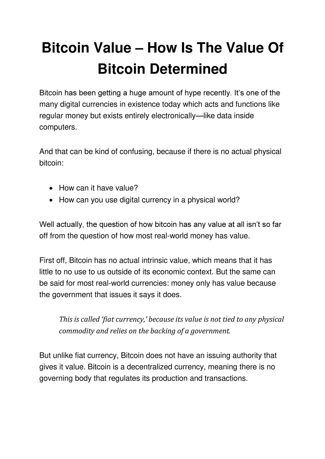 My Publications Guide 2 Bitcoin Value How Is The Value Of