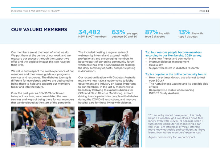 Diabetes Australia Diabetes NSW & ACT Annual Review 2021 Page 89