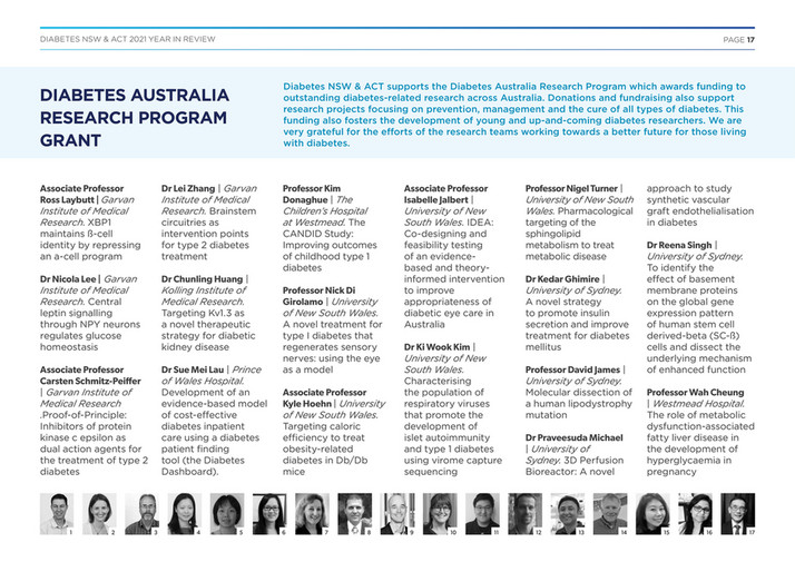 Diabetes Australia Diabetes NSW & ACT Annual Review 2021 Page 1819