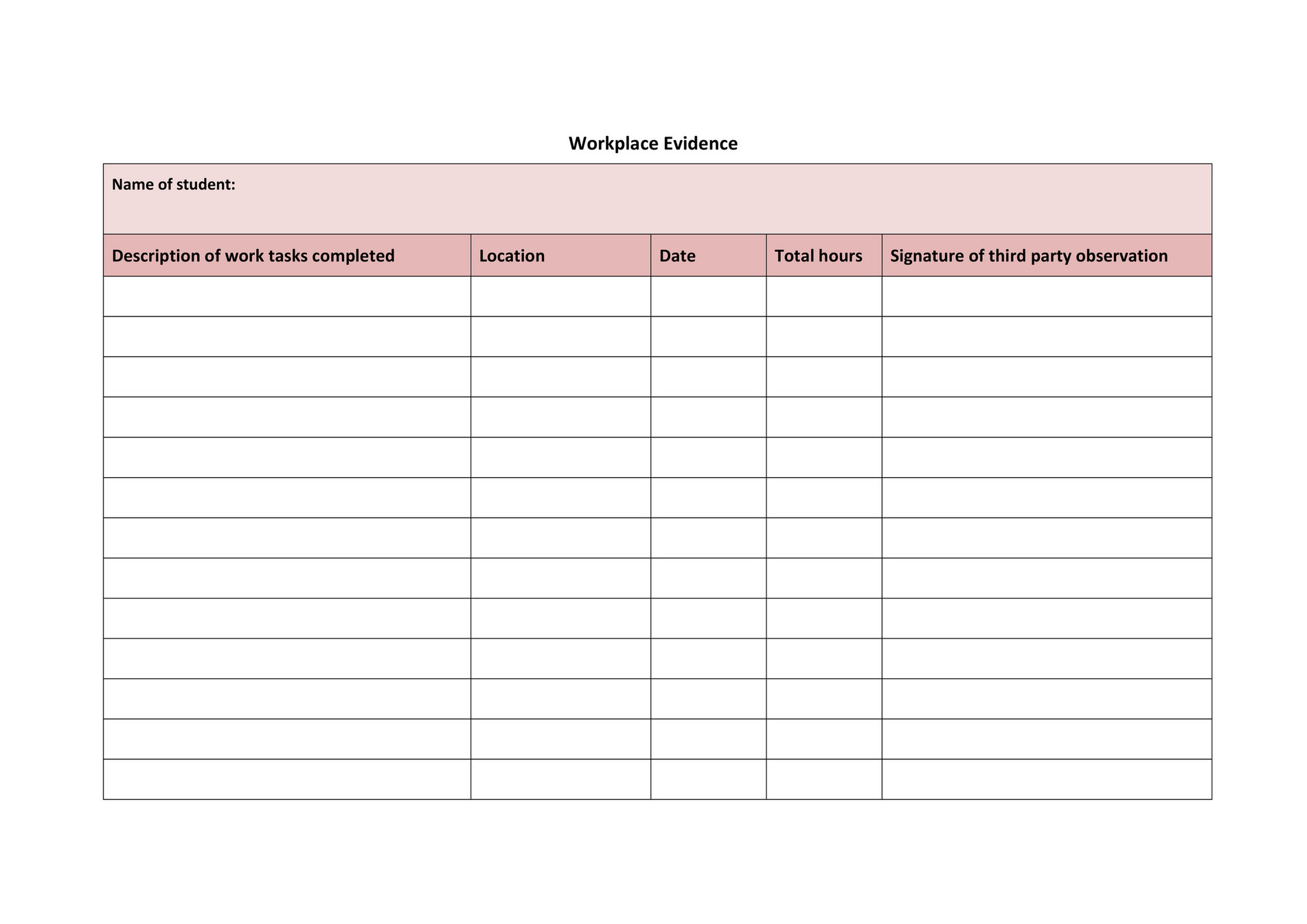 RTO Materials - Workplace Evidence V1.0 - Page 1