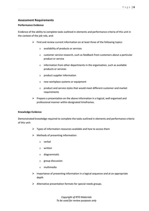 RTO Materials - SITXCOM001 Learner Guide V1.0 - Page 6-7