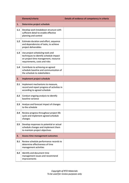 RTO Materials - BSBPMG512 Learner Evidence V1.0 - Page 1
