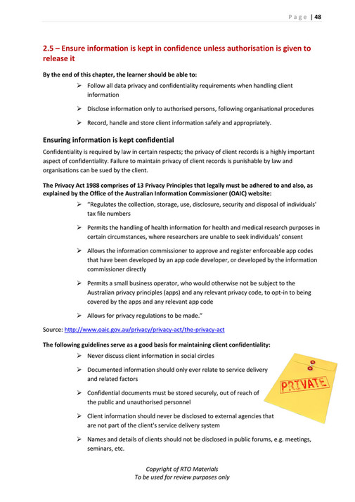 RTO Materials - CHCADV001 Learner Guide V1.0 - Page 46-47