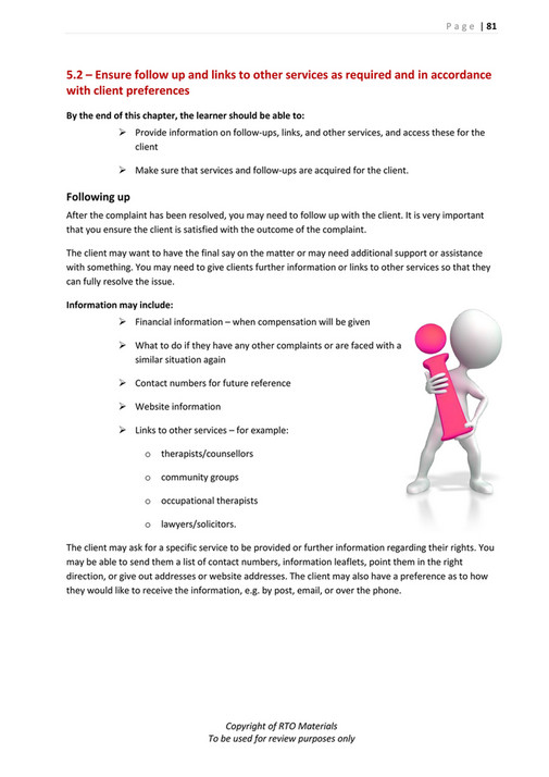 Kl08 Rto Examples RTO Materials - CHCADV001 Learner Guide V1.0 - Page 82-83