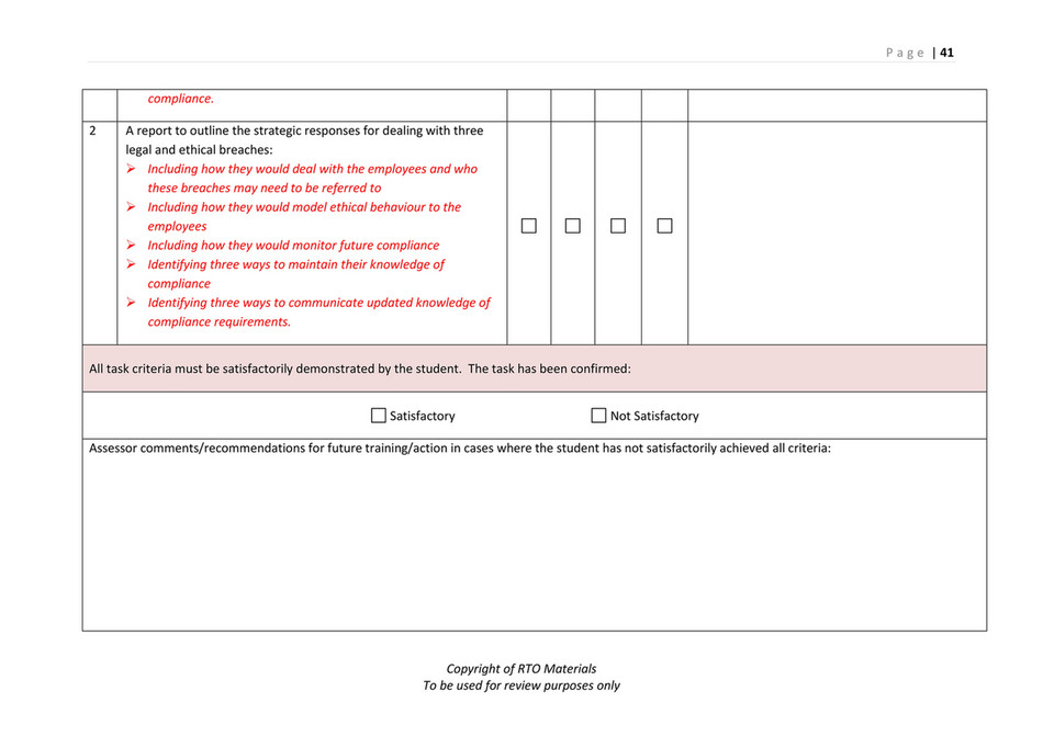 RTO Materials - CHCLEG003 Case Study Observations and Marking Guide V1 ...