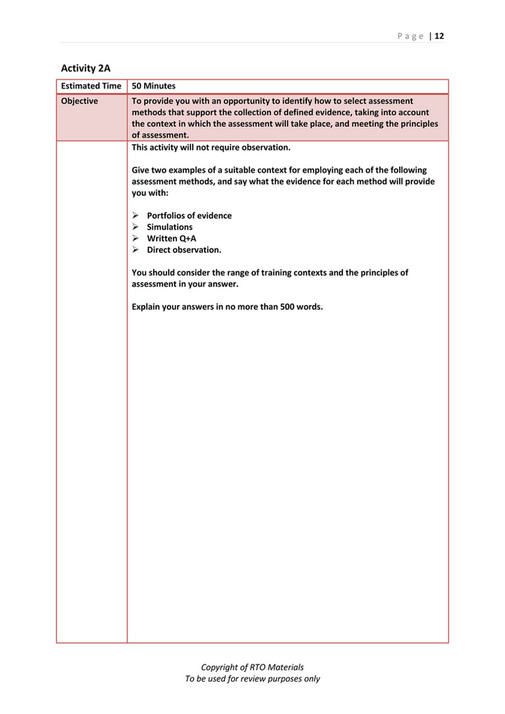 Kl08 Rto Examples RTO Materials - TAEASS502 Learner Workbook V1.0 - Page 10-11