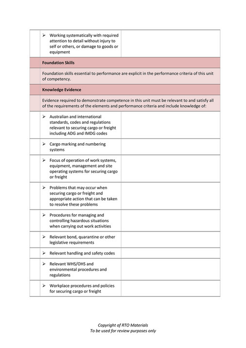 RTO Materials - TLIA1001 Learner Evidence V1.0 - Page 1