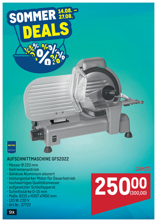Sommerdeals Aufschnittmaschine