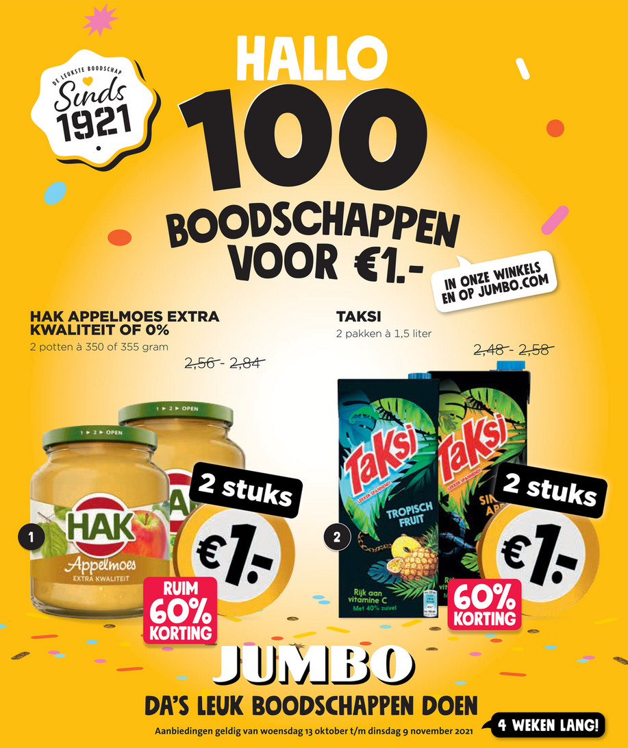 Haat token Trots Jumbo Supermarkten - Hallo 100 boodschappen voor 1 euro - Pagina 1