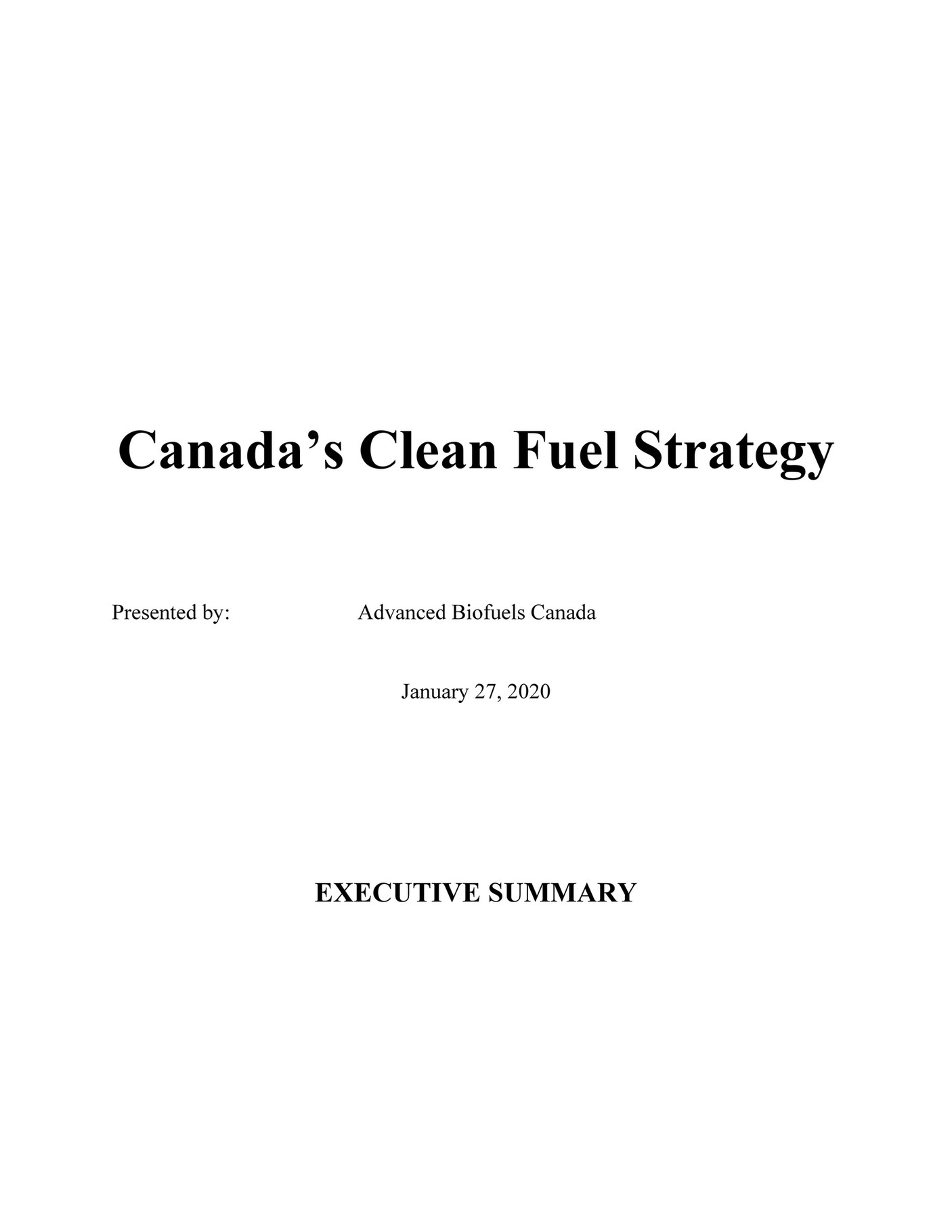 Green Chemicals Blog ABFC Canada Clean Fuel Strategy Page 1