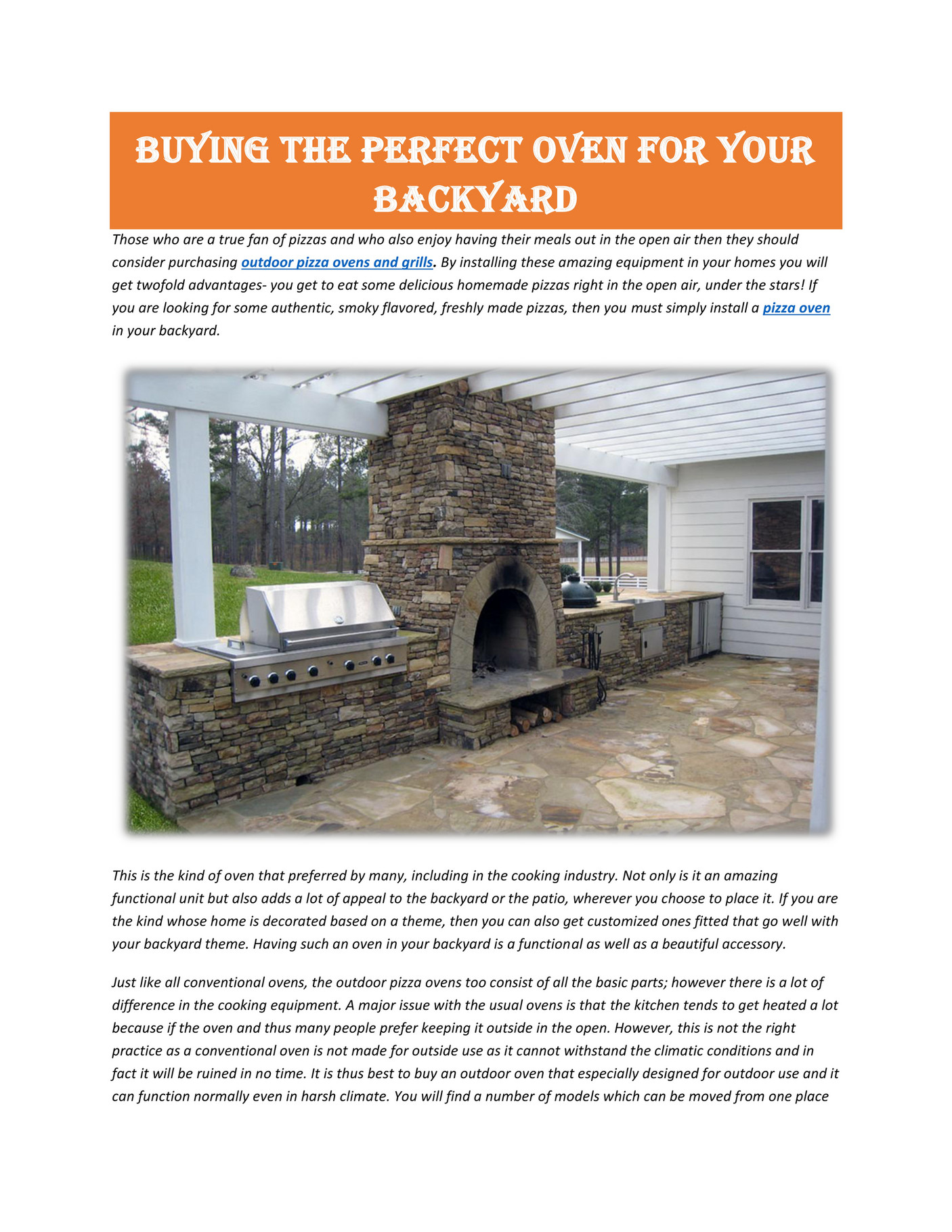 My publications Outdoor pizza ovens grillsnovens Page 1 Created