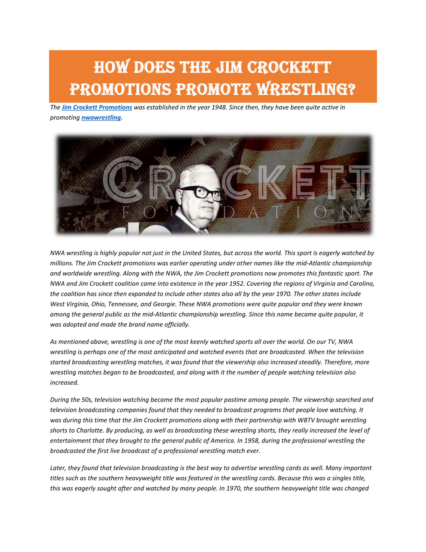 My Publications - Jim Crockett Nwa Wrestling - Page 1 - Created With ...