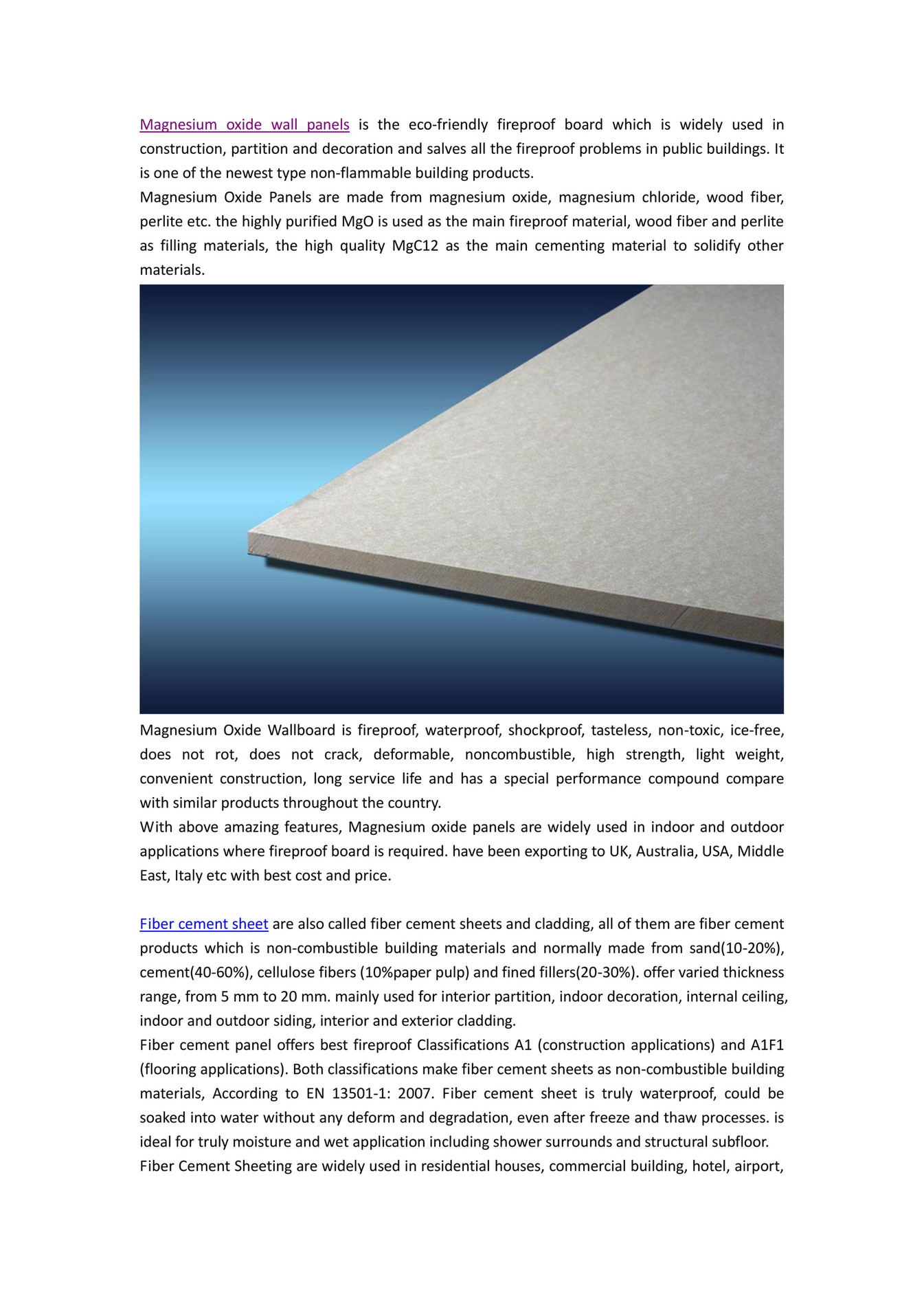 My publications Magnesium oxide wall panels Page 2 Created with