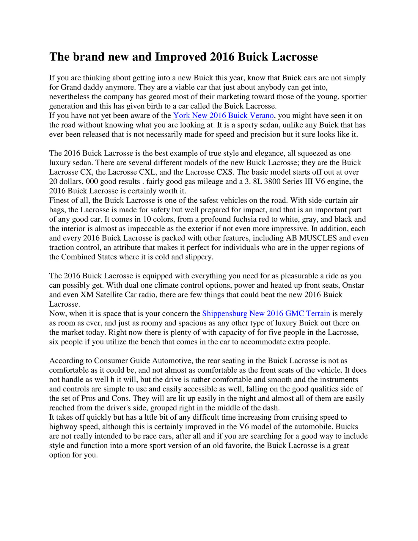 My publications Shippensburg New 2016 GMC Terrain Page 1 Created