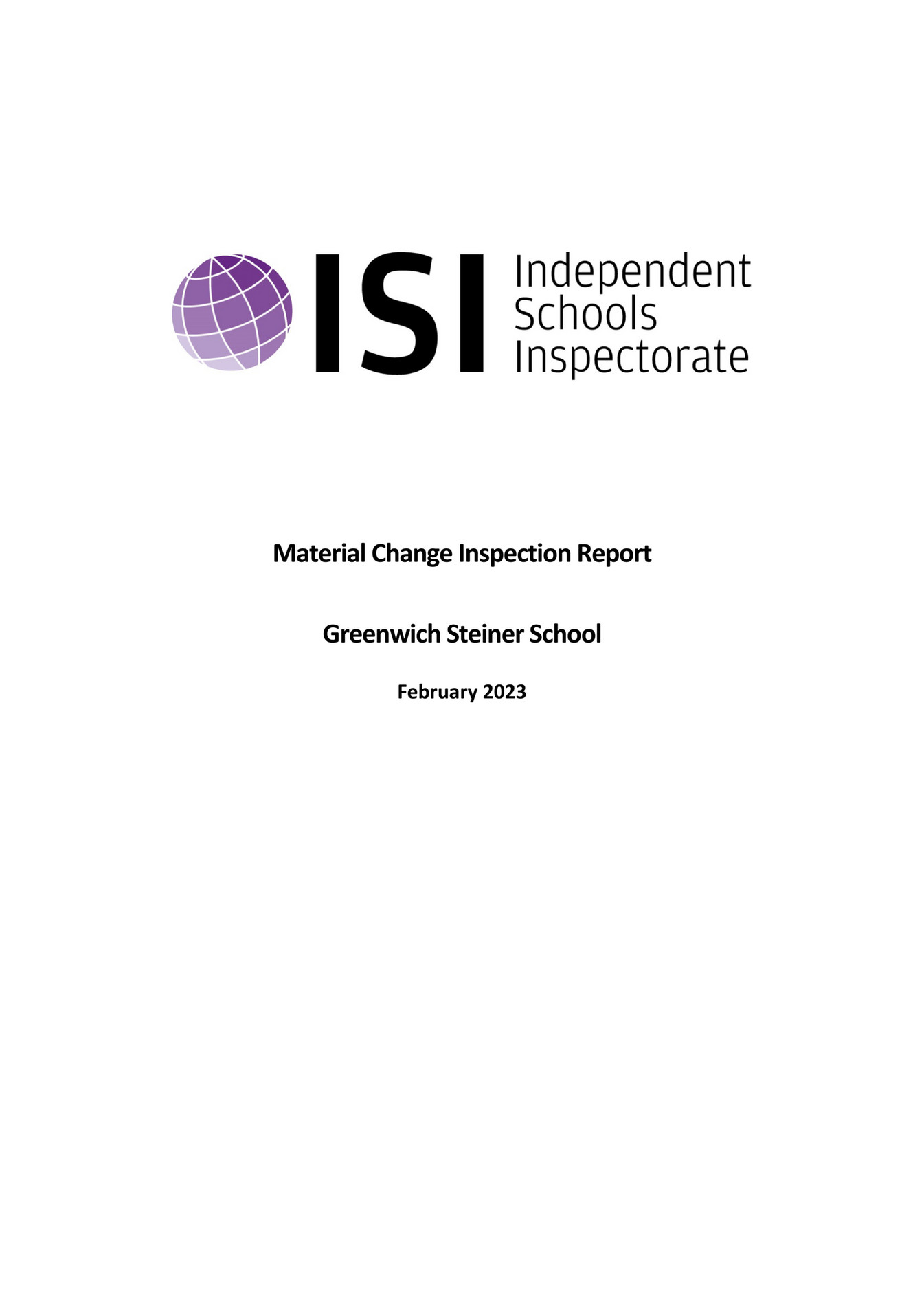 Greenwich Waldorf School Greenwich Steiner School ISI Report Page