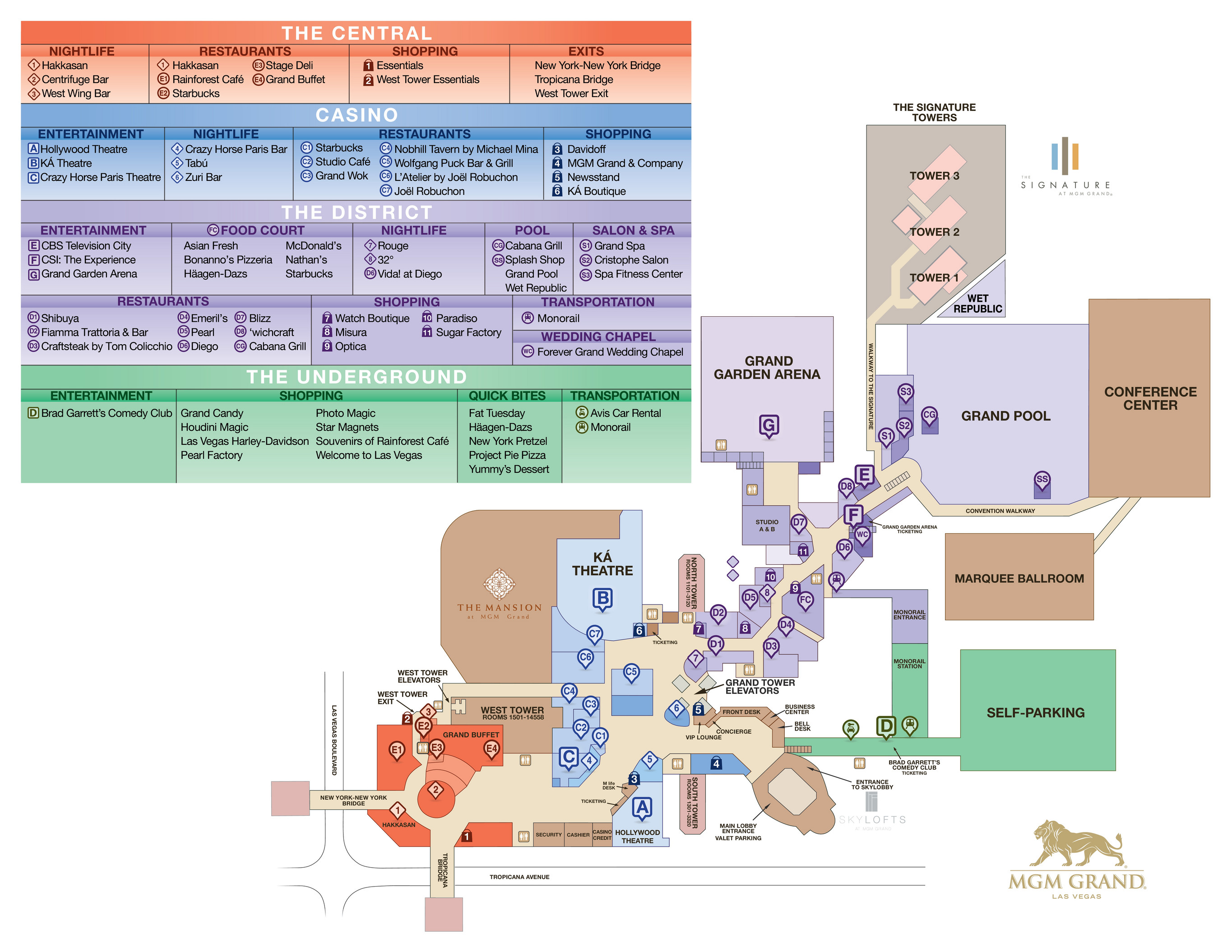 Mgm Grand Las Vegas Property Map Mgm Grand Las Vegas Property Map