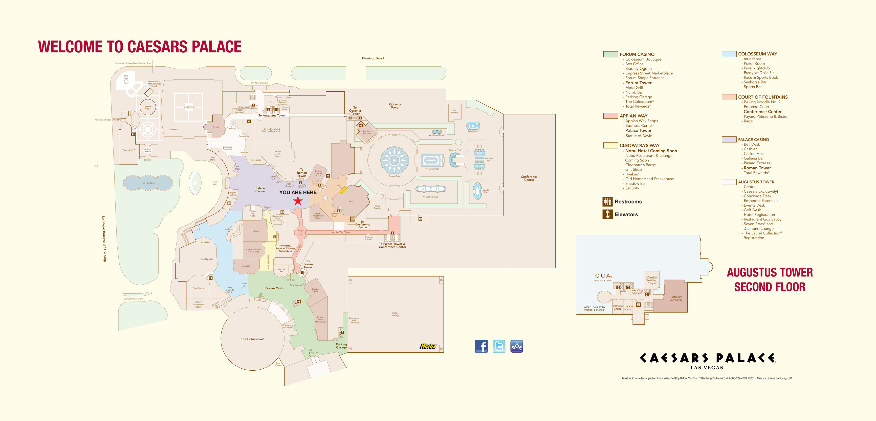 Caesars Palace Maps