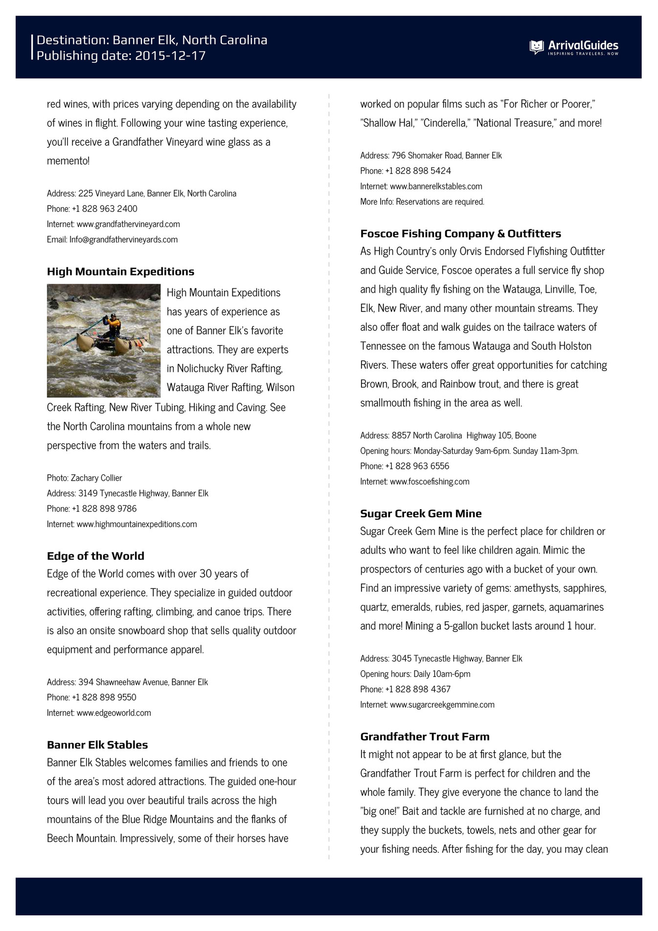2du Banner Elk Nc Arrival Guide Page 2 3 Created With
