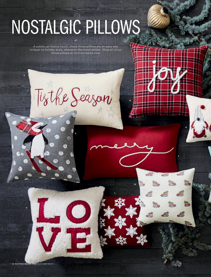 Christmas pillows at pottery hot sale barn