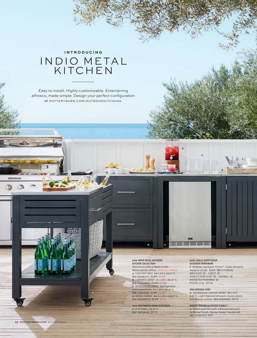 Pottery Barn Pb Summer 2020 Ecatalog Indio Metal Outdoor Kitchen Island