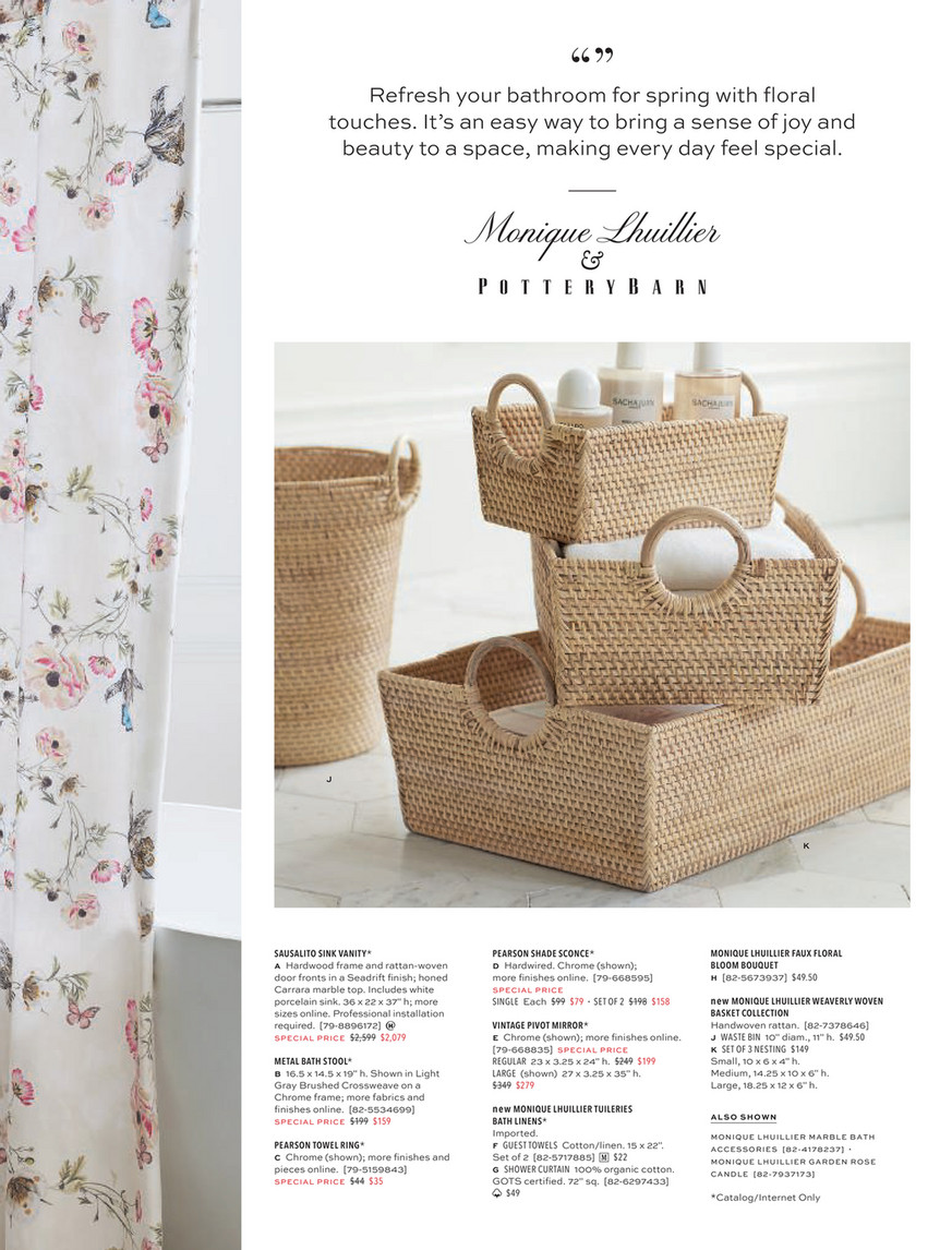 Cortina De Ducha De Algodón Orgánico Pottery Barn | Estampado Monique Lhuillier 'Tuileries', 72 Pulgadas