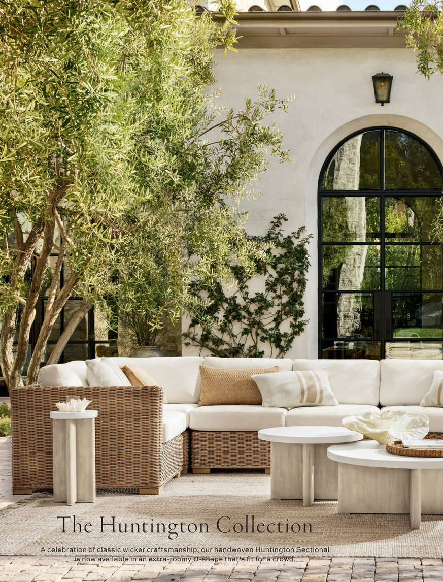 Pottery Barn - Outdoor 2025 - Huntington Petite Wicker Swivel