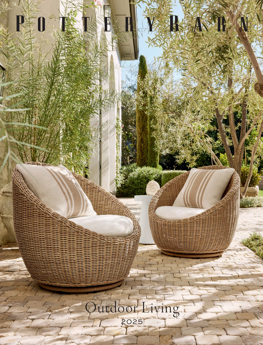 Pottery Barn - Outdoor 2025 - Huntington Petite Wicker Swivel