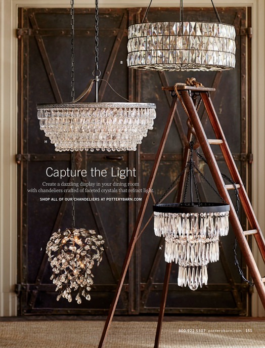 Pottery Barn Spring 2018 D1 Clarissa Crystal Drop Round Crystals On An B H Capture The Light Create A Dazzling Display In Your Dining Room With Chandeliers Crafted