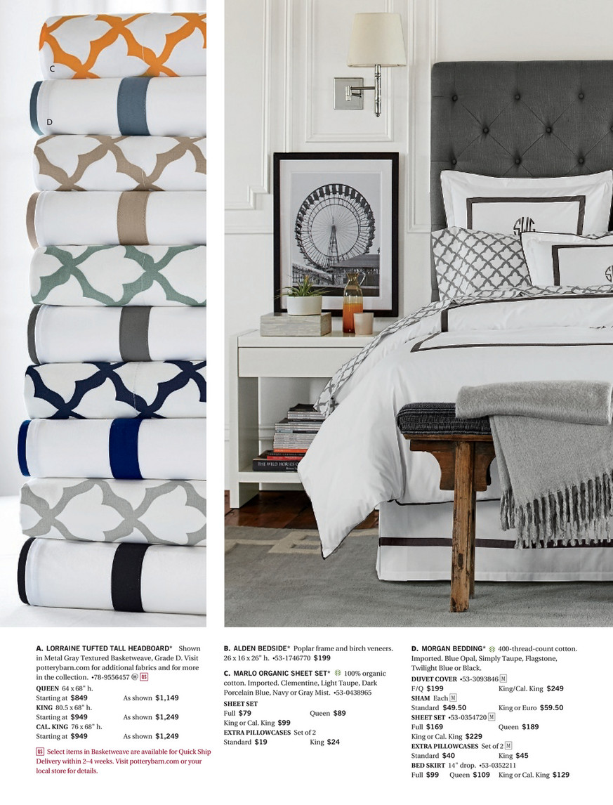 Pottery Barn Bed Bath Spring 2017 D2 Marlo Organic Sheet Set Cal. King Clementine