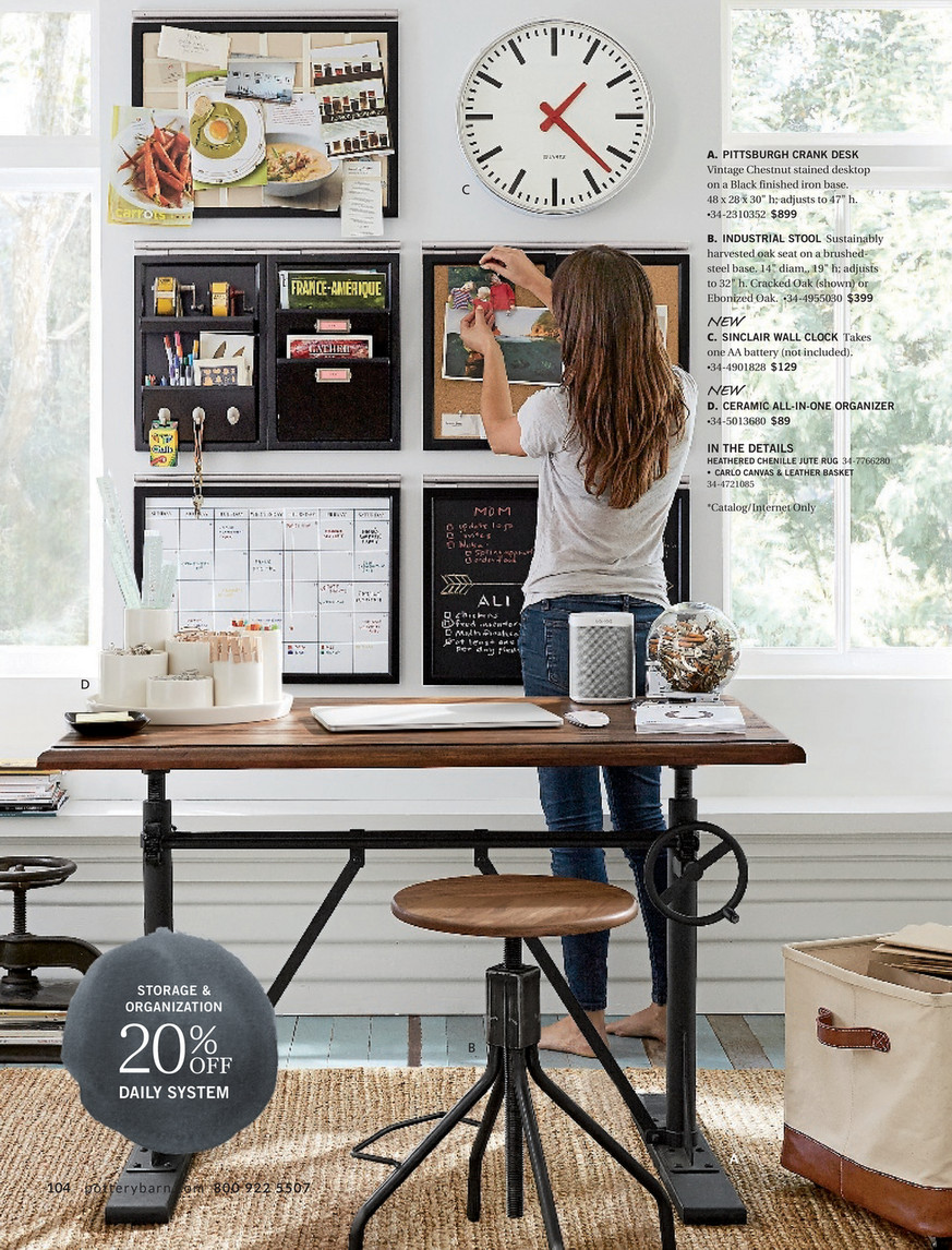 Pottery barn shop crank desk