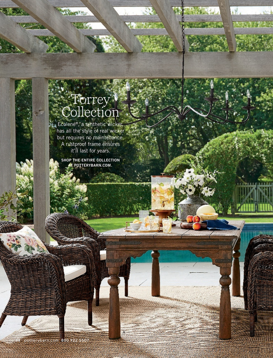 Pottery Barn Outdoor 2017 D1 Lucca Metal Chandelier Iron