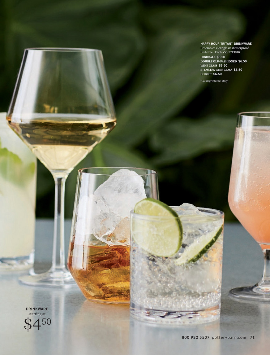 Pottery Barn Summer 2017 D1 Rope Acrylic Double Old Fashioned