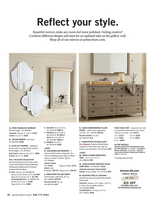 Pottery Barn Summer Bed Bath D2 Page 34 35 Beautiful Mirrors Make Any Room Feel More Polished Feeling Creative