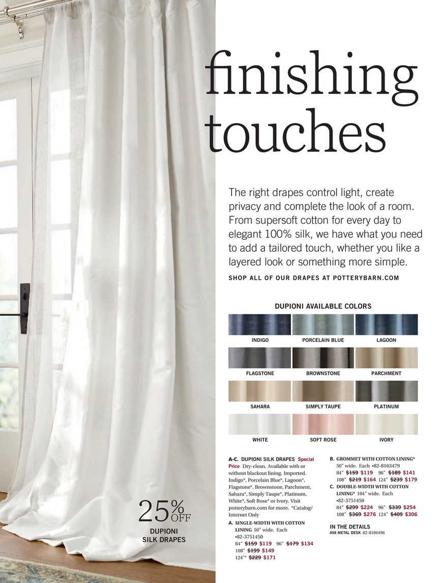 Pottery Barn Fall 2017 D1 Seaton Textured Curtain 50 X 84 White