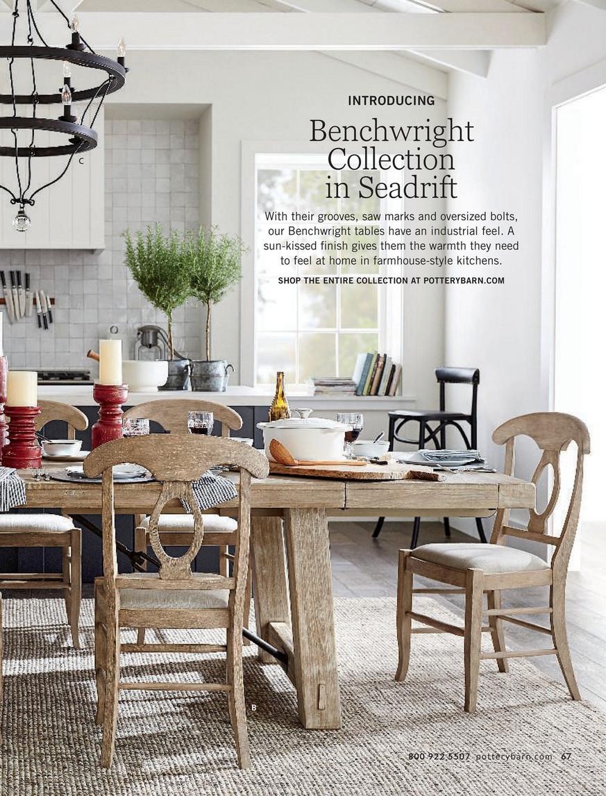 Pottery Barn Fall 2017 D1 Benchwright Extending Dining Table