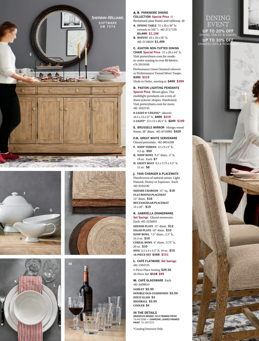 Pottery Barn Holiday 2017 D1 Ashton Non Tufted Dining Chair