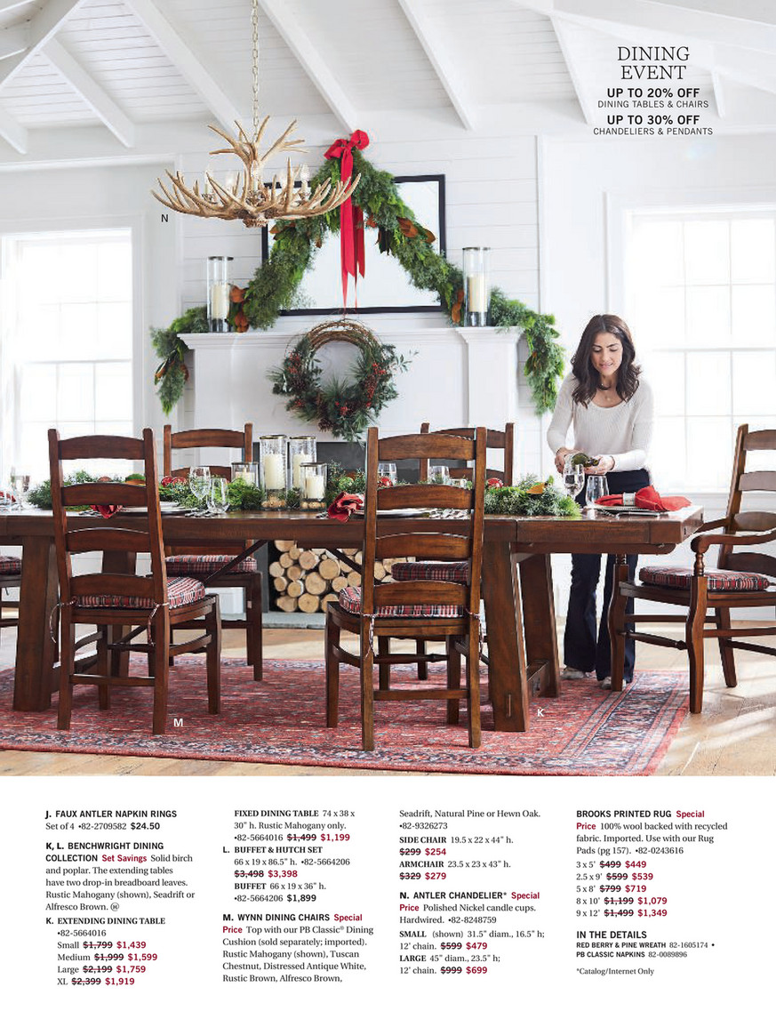 Pottery Barn Holiday 2017 D1 Benchwright Extending Dining