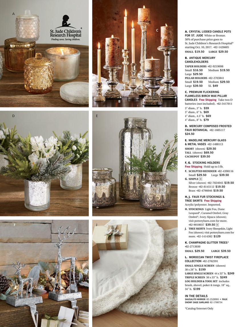 Pottery Barn Holiday 2017 D1 Mercury Composed Frosted Small