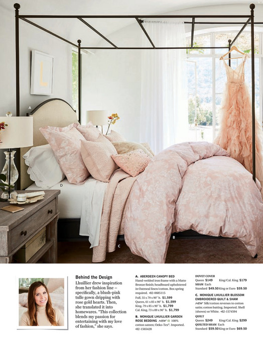Pottery Barn Holiday 2018 D1 Monique Lhuillier Garden Rose Duvet A D B C Behind The Design Lhuillier Drew Inspiration From Her Fashion Line Specifically