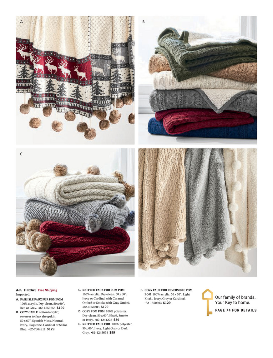 Pottery Barn Holiday 2017 D2 Cozy Cable Knit Throw 50 X 60