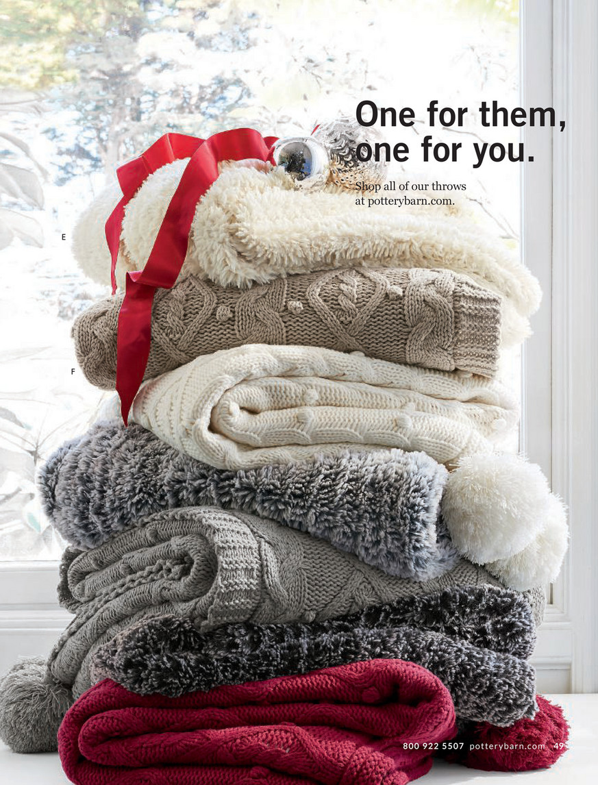 Pottery Barn Holiday 2017 D2 Cozy Cable Knit Throw 50 X 60
