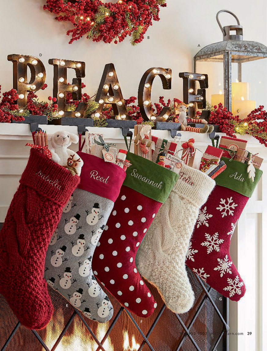 Pottery Barn Holiday 2017 D2 Crewel Stocking Red Snowflake