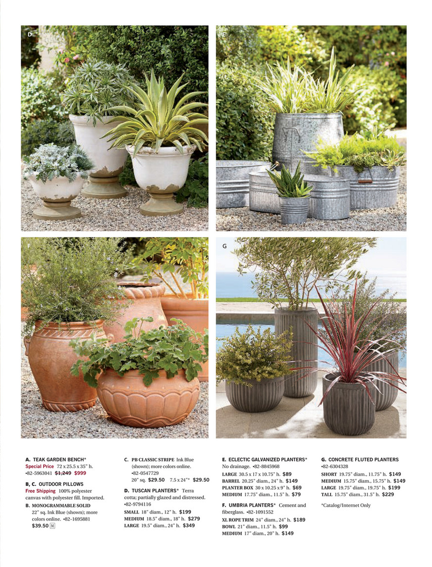 Eclectic Galvanized Metal Outdoor Planters