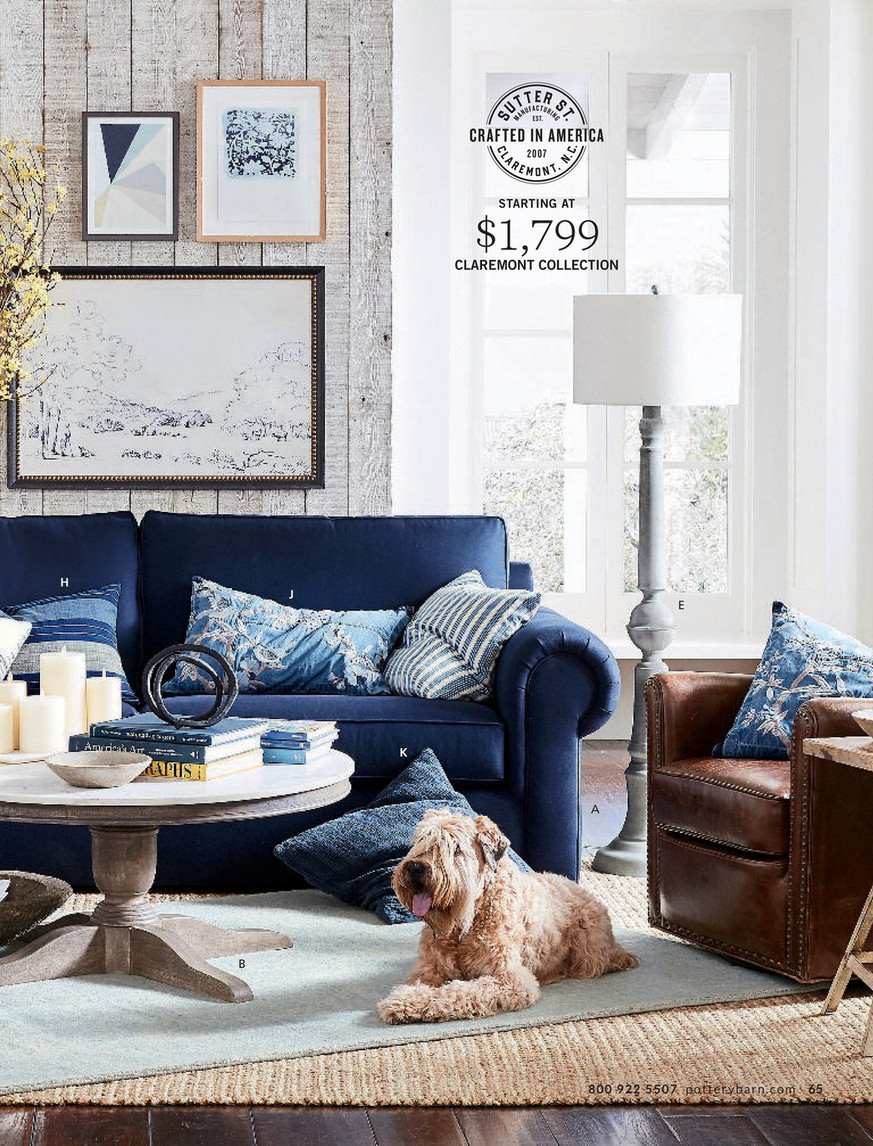 Pottery Barn Winter D3 2018 Claremont Upholstered Grand Sofa 95