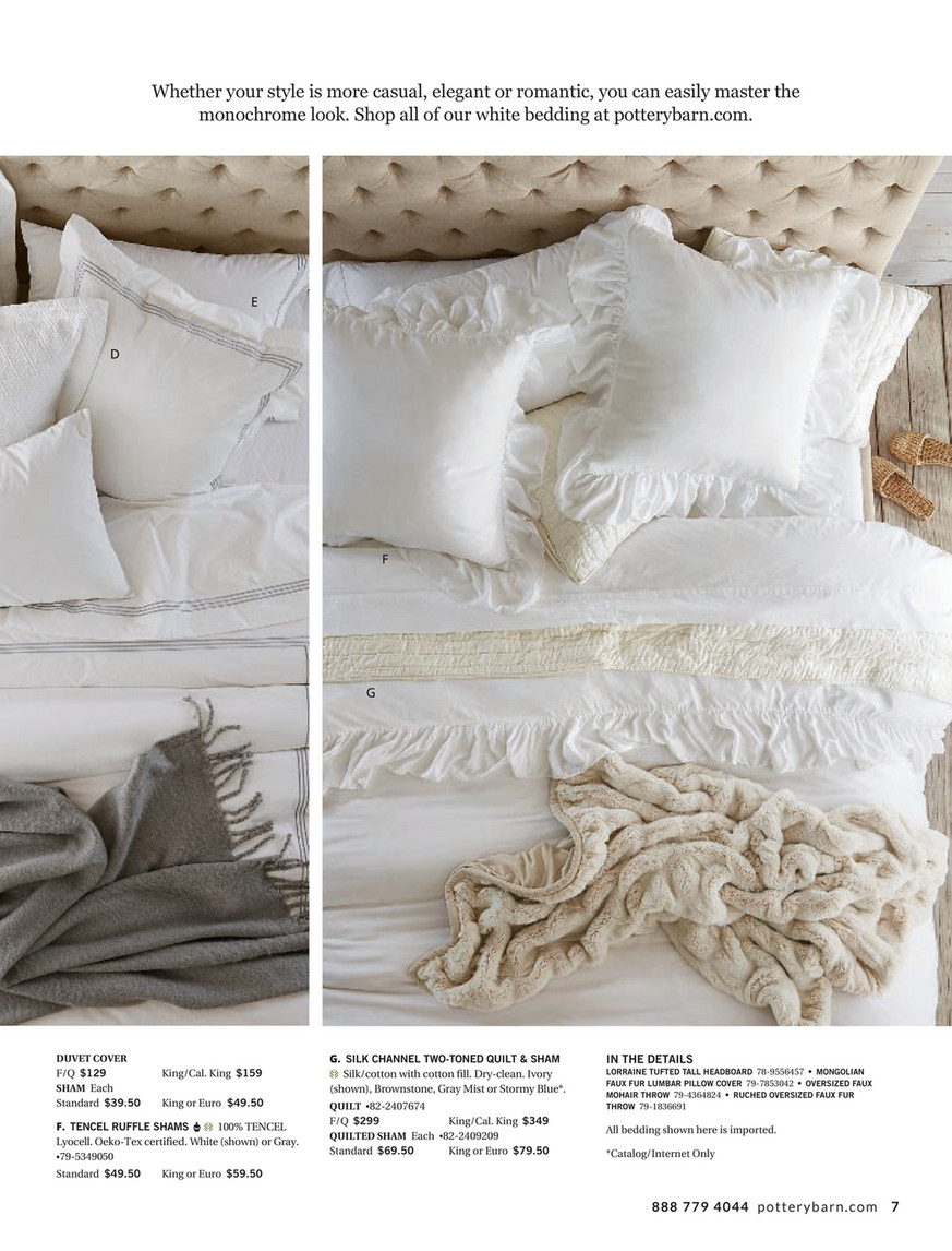 Silky Ruffle Bedding Set / Ivory White